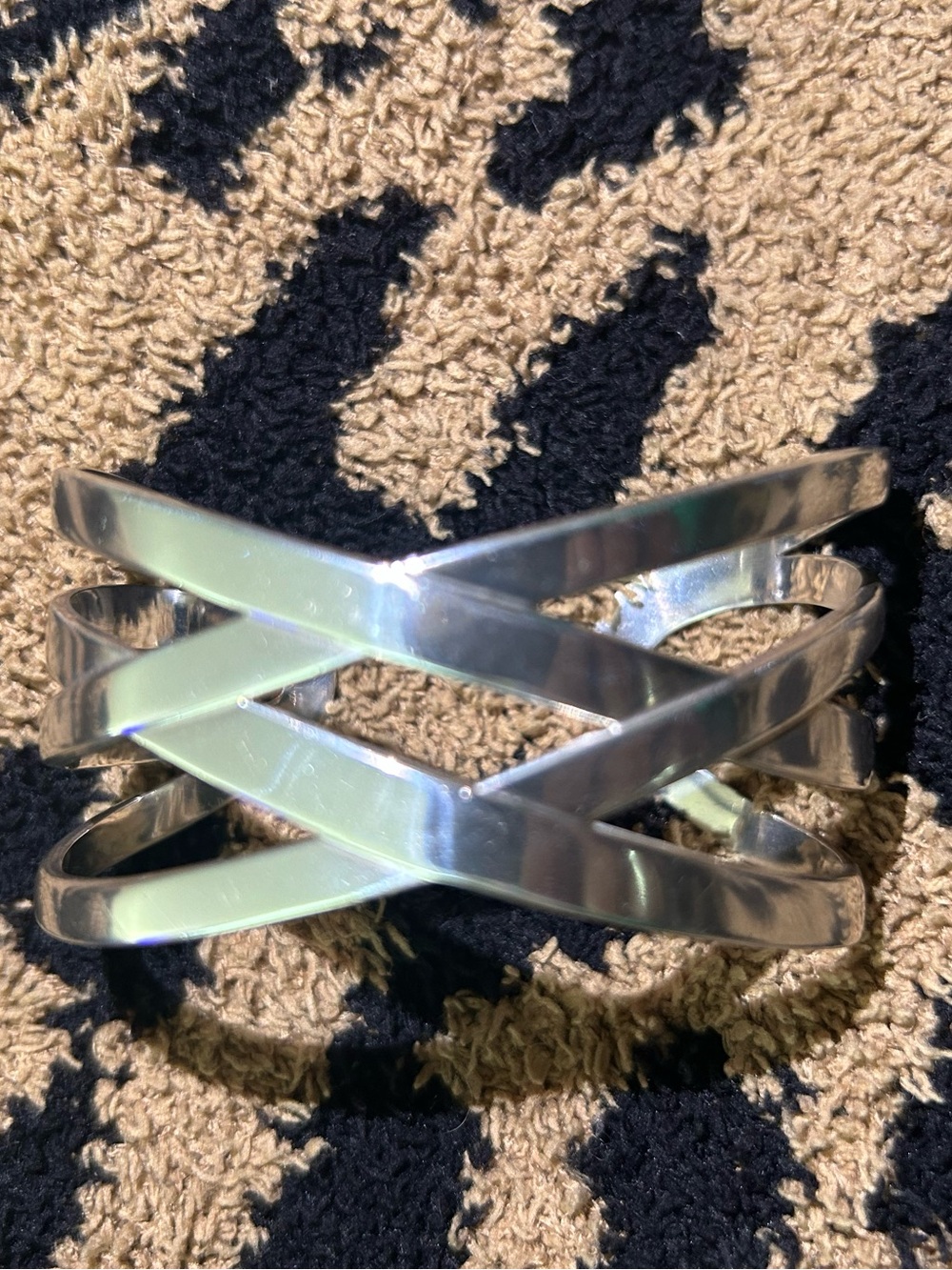Retired James Avery Sterling Silver Double X Crossover Infinity Cuff Bracelet